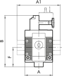 Absperrventil Serie Syntesi G 1, Abluft G 1/4 ohne Spule/Stecker/Schalldämpfer
