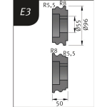 Biegerollen Typ E3 für SBM 250-25E Metallkraft 3880713