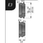 Biegerollen Typ E3 für SBM 300-40 E Metallkraft 3880723