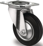Lenkrolle Vollgummi Rad-Ø 160 mm Tragfähigkeit 135 kg Platte L135xB110 mm, Tecwerk 276003