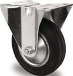Bockrolle Vollgummi Rad-Ø 200 mm Tragfähigkeit 205 kg Platte LxB 135x110 mm, Tecwerk 276009