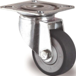 Lenkrolle Gummi Ø 75 mm, grau, Anschraubplatte mit , Tragkraft 75 kg Tecwerk 276018
