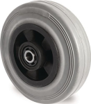 Ersatzrad Vollgummi grau Rad-Ø 200 mm Tragf. 205 kg, Achs-Ø 12 mm Nabenlänge 59 mm Tecwerk 276122