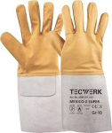 Handschuhe, Schweißerschutz Gr.9, Ziegennappaleder grau/gelb Mexico-Z-Super Tecwerk 371218