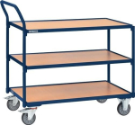 Tischwagen L850xB500 mm, 3 Böden Trgf.=250 kg, taubenblau Tecwerk 444125