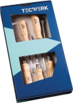 Schraubendrehersatz Schlitz PZD 5 -teilig Rundkl. 6-KT.-Ansatz Holzheft Tecwerk 827117
