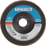 Lamellenschleifscheibe 115 mm, K60,Zirkon gekröpfte Form Tecwerk 841507