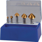 Kegel-/Entgratsenkersatz 5-teilig HSS-TiN DIN335-C 90 Grad, Tecwerk 865213