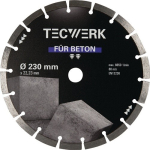 Diamanttrennscheibe 22,23 mm Ø 230 mm Segment BxHxS 38,5/10/2,4 mm Universal Beton Tecwerk 865402