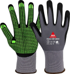 Handschuhe, Nylonstrick, genoppt grau/grün/schwarz Padua Grip Green