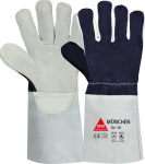 Handschuhe, schnitthemmend Gr.10, Rindspaltleder, grau/blau München