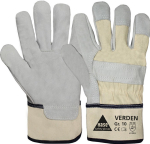 Handschuhe, Canvas Stulpe Gr.9, Spaltleder natur/beige Vreden