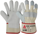 Handschuhe, Winter, Canvas Stulpe Rindspaltleder, natur/beige Jade Winter