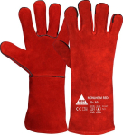 Welding gloves, full hand lining Size 10, cow split leather, red Mühlheim Red
