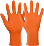Handschuhe, Einweg, Nitril puderfrei L=240 orange StellarGrip 50er Box