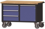 Werkstattwagen Schubl.xH 3x170 Tür 510mm HxBxT 840x1350x700 mm anthrazitgrau/taubenblau, Tecwerk