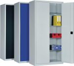 Flügeltürenschrank HxBxT 1950x950x500 mm, 4 Böden lichtgrau/enzianblau, Tecwerk