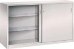 Schiebetürenschrank 1000x1600x600 mm, 4 Böden Trennwand, lichtgrau/lichtgrau, Tecwerk