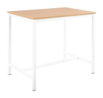 Bistro-sta-tafel hoogte 1100 mm Beuken tafelblad 800 x 800 mm Frame vierkantstaal, wit gelakt BMV