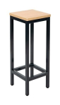 Bistro-Stehhocker, Holzsitz & Fußstütze Sitz-BxT 330x330 mm, weißalu/lichtgrau Gesamthöhe 740 mm, BMV