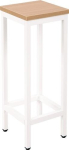 Bistro-Stehhocker, Holzsitz & Fußstütze Sitz-BxT 330x330 mm, weiß/Buche Gesamthöhe 740 mm, BMV