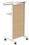 Rednerpult H1070xB590xT430mm, silbergrau/kork 1 Mittelboden, 1 Front pinnbar