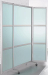 Faltstellwand, Brandschutz B1 1900x1000x50 mm, ESG Glas satiniert BST Systeme