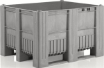 Großvolumenbehälter m Arretierungsnoppen 1000 l, LxBxH 1200x1000x1140 mm grau mit 3 Kufen, Craemer