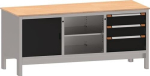 Werkbank 3 x Schubladen 1Türen B1850xT700xH870mm Buche Multiplex Thurmetall EcoBlox Set 3C