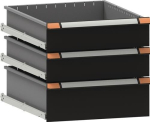 Schubladeneinbausatz für Werkbank anthrazitgrau RAL 7016, Tragf.75 kg Thurmetall EcoBlox