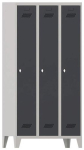 Garderobenschank mit Füßen & Drehriegel HxBxT 1850x600x500mm, 2 Abteile lichtgrau/anthrazitgrau, Pavoy