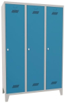 Garderobenschank mit Füßen & Drehriegel HxBxT 1850x600x500mm, 2 Abteile lichtgrau/lichtblau, Pavoy
