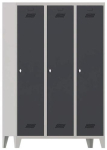 Garderobenschank mit Füßen & Drehriegel HxBxT 1850x600x500mm, 2 Abteile lichtgrau/anthrazitgrau, Pavoy
