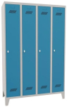Garderobenschank mit Füßen & Drehriegel HxBxT 1850x600x500mm, 2 Abteile lichtgrau/lichtblau, Pavoy