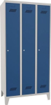 Garderobenschank mit Füßen & Zylinder HxBxT 1850x600x500mm, 2 Abteile lichtgrau/enzianblau, Pavoy