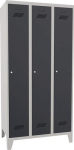 Garderobenschank mit Füßen & Zylinder HxBxT 1850x600x500mm, 2 Abteile lichtgrau/anthrazitgrau, Pavoy