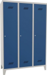 Garderobenschank mit Füßen & Zylinder HxBxT 1850x600x500mm, 2 Abteile lichtgrau/enzianblau, Pavoy