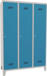 Garderobenschank mit Füßen & Zylinder HxBxT 1850x600x500mm, 2 Abteile lichtgrau/lichtblau, Pavoy