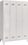 Garderobenschank mit Füßen & Zylinder HxBxT 1850x600x500mm, 2 Abteile lichtgrau/lichtgrau, Pavoy