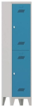 Garderobenschrank mit Drehriegel HxBxT 1850x400x500 mm, 2 Abteile lichtgrau/lichtblau, Pavoy