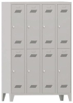 Garderobenschrank mit Drehriegel HxBxT 1850x1200x500 mm, 8 Abteile lichtgrau/lichtgrau, Pavoy