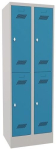 Garderobenschrank HxBxT 1850x600x500 mm, 4 Abteile lichtgrau/lichtblau, Pavoy