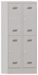 Garderobenschrank HxBxT 1850x800x500 mm, 4 Abteile lichtgrau/lichtgrau, Pavoy
