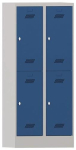 Garderobenschrank HxBxT 1850x800x500 mm, 4 Abteile lichtgrau/enzianblau, Pavoy