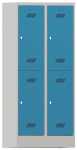 Garderobenschrank HxBxT 1850x800x500 mm, 4 Abteile lichtgrau/lichtblau, Pavoy