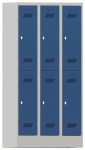 Garderobenschrank HxBxT 1850x900x500 mm, 6 Abteile lichtgrau/enzianblau, Pavoy