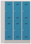 Garderobenschrank HxBxT 1850x1200x500 mm, 6 Abteile lichtgrau/lichtblau, Pavoy