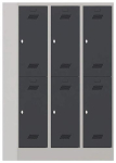 Garderobenschrank HxBxT 1850x1200x500 mm, 6 Abteile lichtgrau/anthrazitgrau, Pavoy