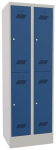 Garderobenschrank HxBxT 1850x600x500 mm, 4 Abteile lichtgrau/enzianblau, Pavoy