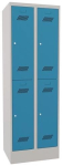 Garderobenschrank HxBxT 1850x600x500 mm, 4 Abteile lichtgrau/lichtblau, Pavoy
